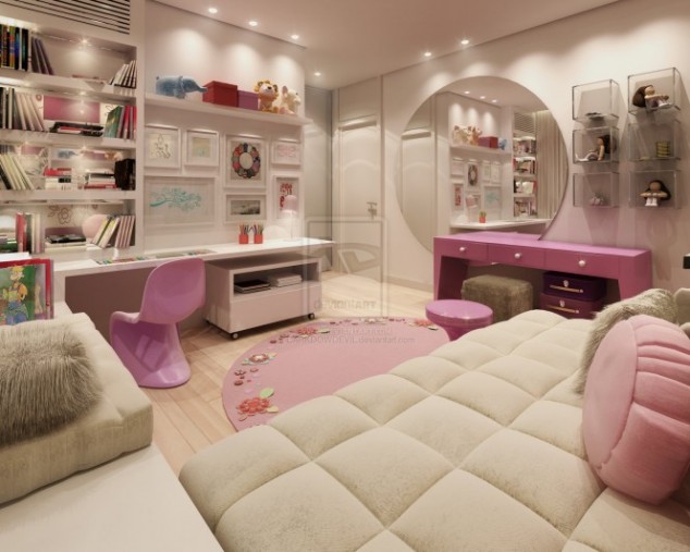 Super chambre dadolescent fille3 634x507 21 Of The Most Magical Kids Bedroom Design Ideas