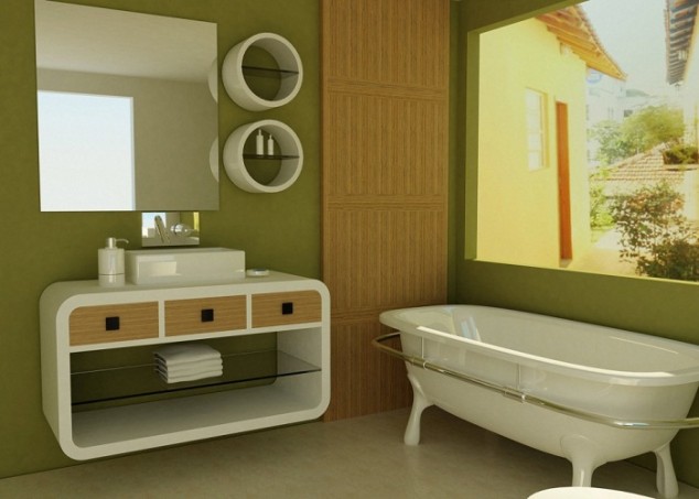 Vintage Bathroom Wall Decor 634x453 17 Fresh Green Bathroom Design Ideas For Your Private Heaven