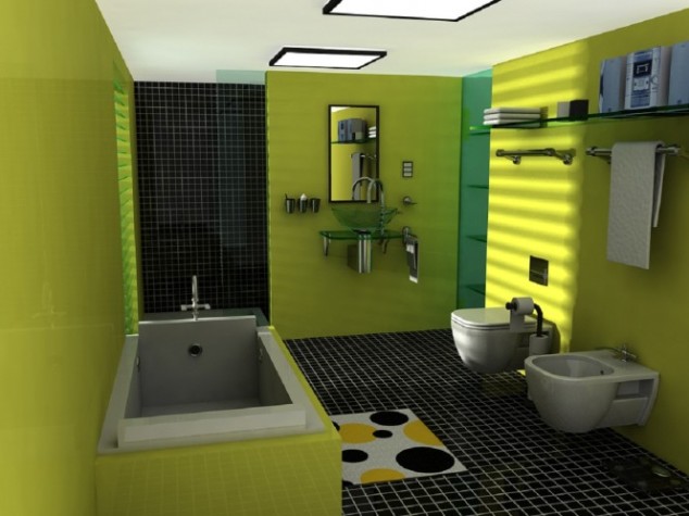 designing modern bathroom with green colors 634x475 17 Fresh Green Bathroom Design Ideas For Your Private Heaven