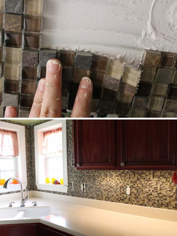 15 DIY Ideas How To Make A Fancy Low Cost Kitchen Backsplash diy kitchen backsplash 15 DIY Ideas How To Make A Fancy Low Cost Kitchen Backsplash