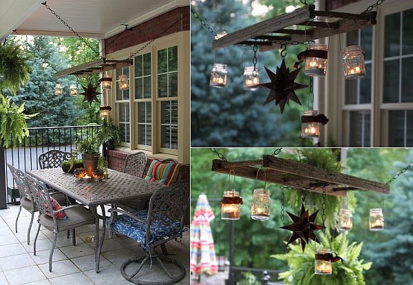 14 Totally Unique Home Design Ideas For The Vintage Lovers diy ladder lantern big 14 Totally Unique Home Design Ideas For The Vintage Lovers