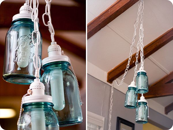 diy mason jar chandelier2 14 Totally Unique Home Design Ideas For The Vintage Lovers