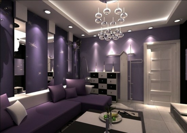 in Lila Wandgestaltung 16 Stunning Purple Living Room Design Ideas