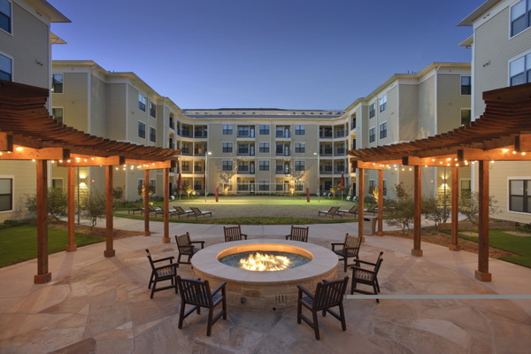 luxury student housing at texas tech 25twenty by tbg 6 18 Of The Best Outdoor Fireplaces Design Ideas For A Modern Patio