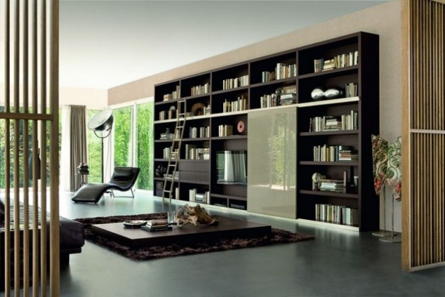 oscuro pared estanteria libros grande  634x423 21+ Brilliant Bookshelves That Will Awaken The Bookworm In You