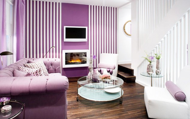 papel10 634x396 16 Stunning Purple Living Room Design Ideas
