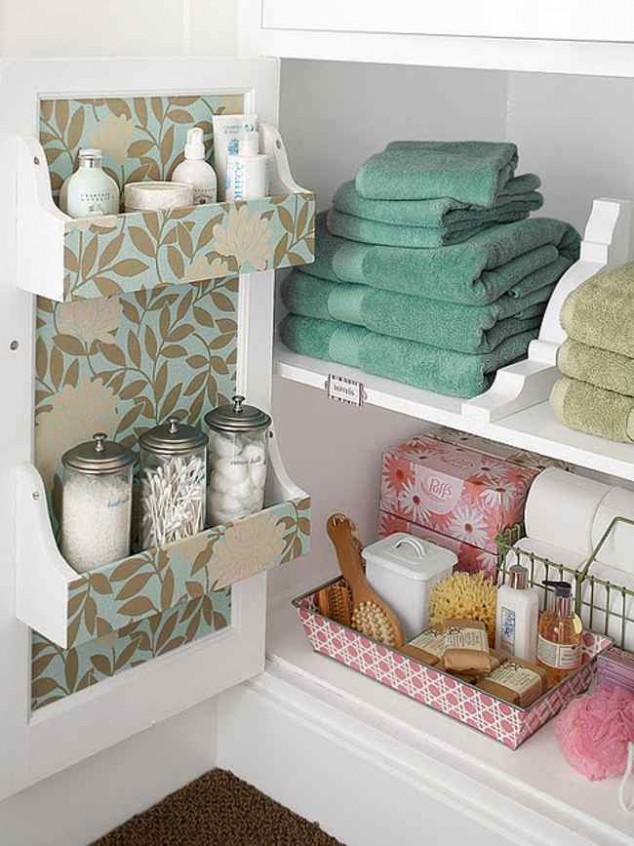 practical home storage solutions 634x846 18 Creative & Useful DIY Storage Ideas for Tiny Bathrooms