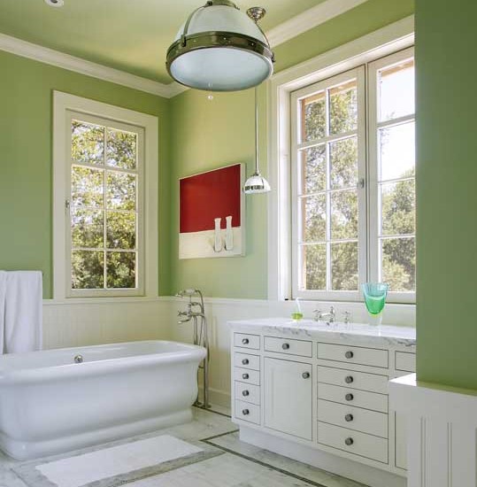 traditional bathroom 17 Fresh Green Bathroom Design Ideas For Your Private Heaven