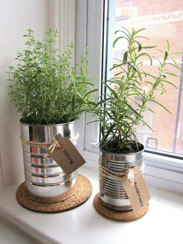 barattoli di latta riciclati 211 634x845 12 Creative Ideas How To Display Your Indoor Plants