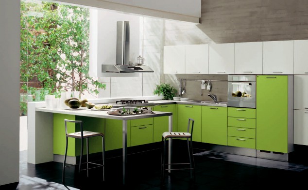 1135 16 delectable modern green kitchen design interior design green bathtubs then kitchen 1896x1174 634x393 15 Stylish Modern Kitchen Designs That Will Fascinate You