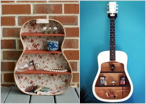 5 ideas to recycle old guitars and let them rock once more 6 12 Absolutely Adorable Shelves You Can Include In Your Home Décor