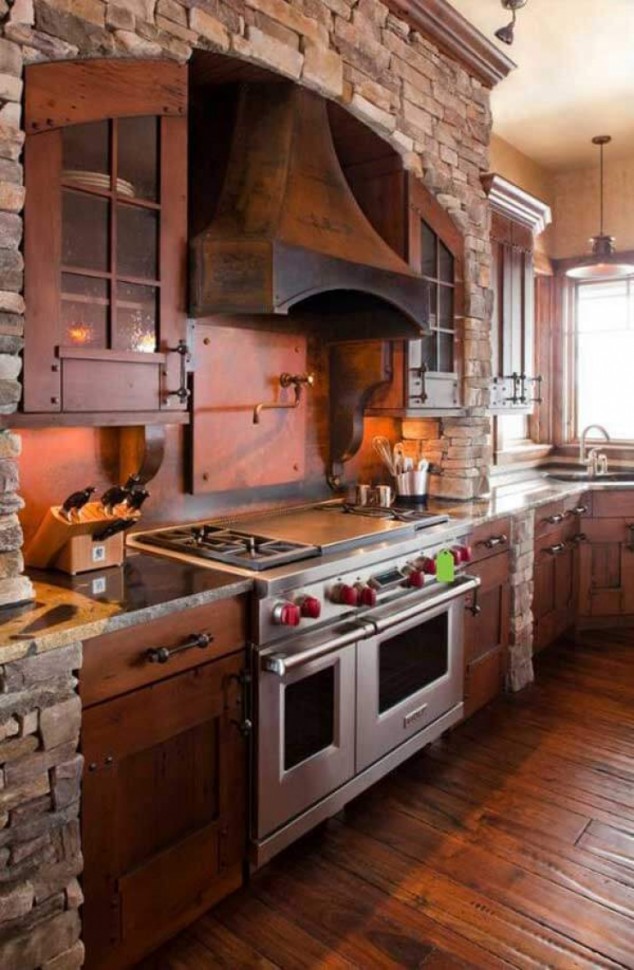 740 espacebuzz557006c8e1292 634x970 Feel the Warmth of Rustic Kitchen Designs with Stones and Wood