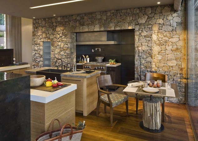 Coastlands House 13 634x452 Feel the Warmth of Rustic Kitchen Designs with Stones and Wood