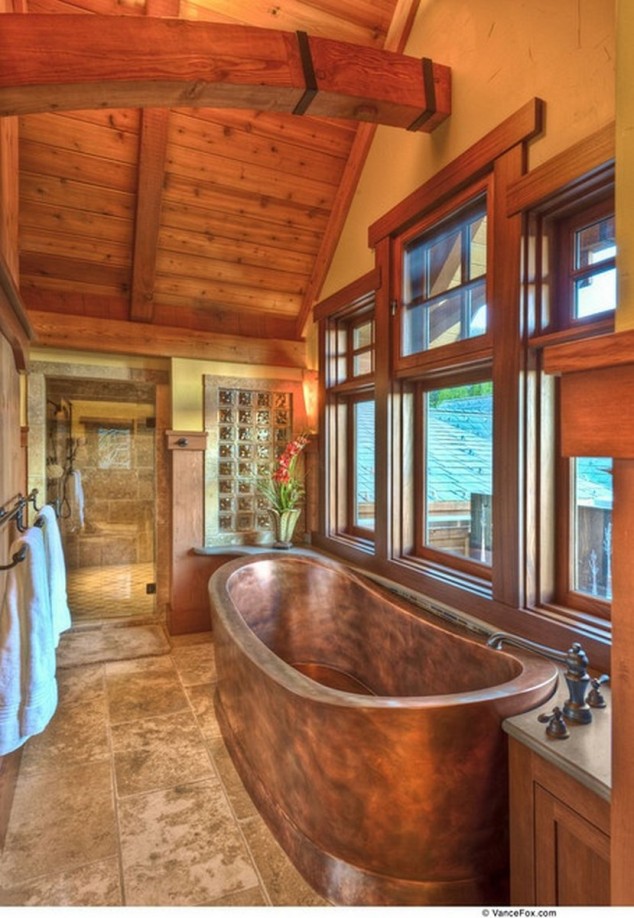 Cottage Inspired Bathroom with Copper Tub 634x918 16 Extraordinary Rustic Bathroom Design Ideas