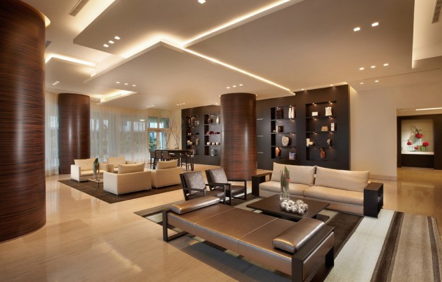 False Ceiling Living Room Ceiling  634x405 16 Admirable Suspended Ceiling Designs To Create An Enviable First Impression