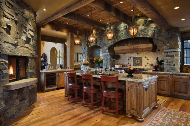 b IMG 682ba1df1b4c 634x423 Feel the Warmth of Rustic Kitchen Designs with Stones and Wood