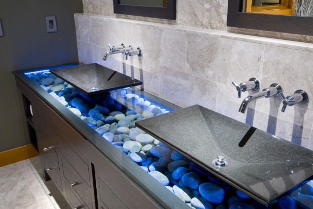 creative modern bathroom vanities 989 634x424 15 Gorgeous Ideas How To Use Pebbles In Your Home Decoration