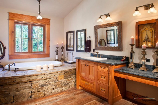 16 Extraordinary Rustic Bathroom Design Ideas piatra decorativa pentru baie Decorative stone for bathrooms 1 634x422 16 Extraordinary Rustic Bathroom Design Ideas