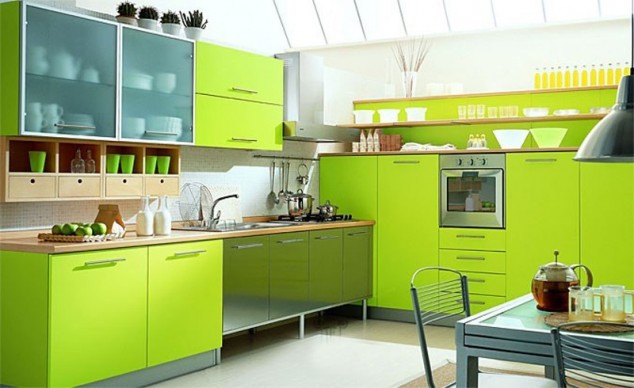 14 Ideas For Modern Colorful Kitchen Décor salatovaya kukhnya25 2 634x388 14 Ideas For Modern Colorful Kitchen Décor