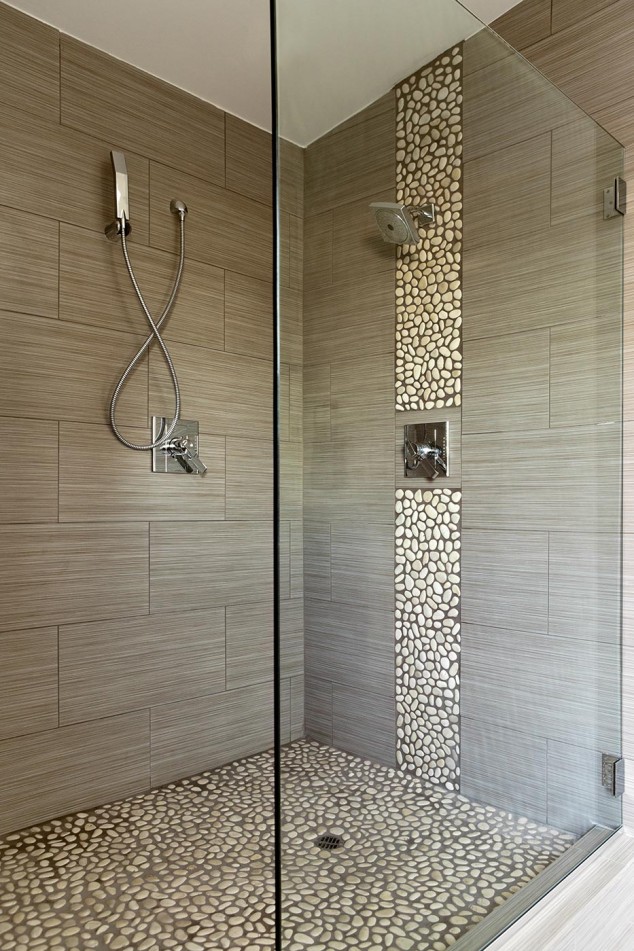 shower 634x951 15 Gorgeous Ideas How To Use Pebbles In Your Home Decoration