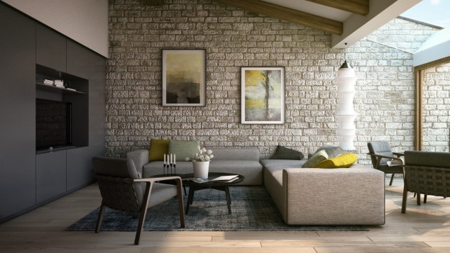 Arcu INT  6 634x357 14 Examples Of Sensational Stone And Tile Accent Walls In The Living Room