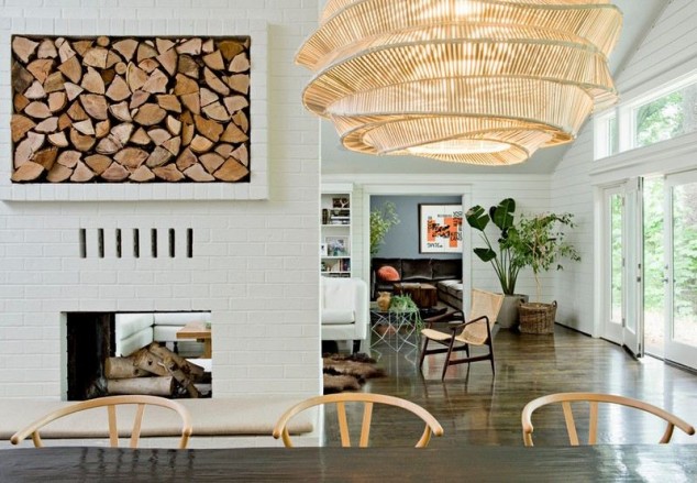 16 Brilliant Ideas How To Create Appealing Firewood Storage Space At Home Brennholz lagern Kamin Raumteiler Regal Ziegel 634x439 16 Brilliant Ideas How To Create Appealing Firewood Storage Space At Home