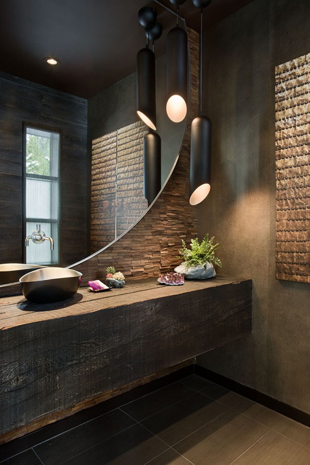 Turn Your Small Bathroom Big On Style With These 15 Modern Sink Designs Chalet de lujo Lower Foxtail Residence 18 634x951 Turn Your Small Bathroom Big On Style With These 15 Modern Sink Designs