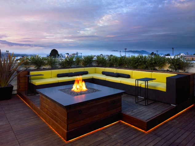 Superb Led Light Strips method San Francisco Contemporary Deck Decorators with banquette black bolster cushions black side tables contemporary firepit corner sofa dark wood dusk 634x476 18 Impeccable Deck Design Ideas For The Patio That Add Value To Any Home