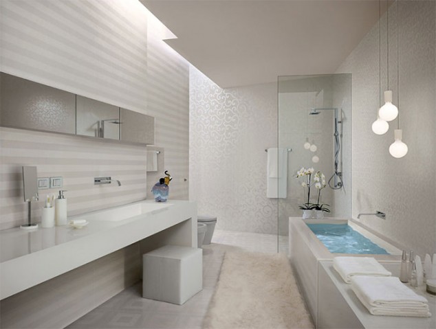 12 Striking Rugs That Will Embellish Your Bathroom banheiro decorado com fotos 14 634x479 12 Striking Rugs That Will Embellish Your Bathroom