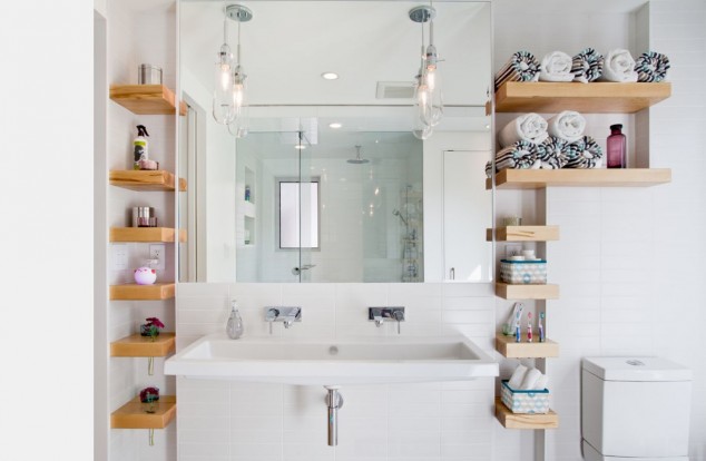 bathroom wall shelves 04 634x414 16 Inspirational Bathroom Storage Ideas That Combine Functionality With Creativity