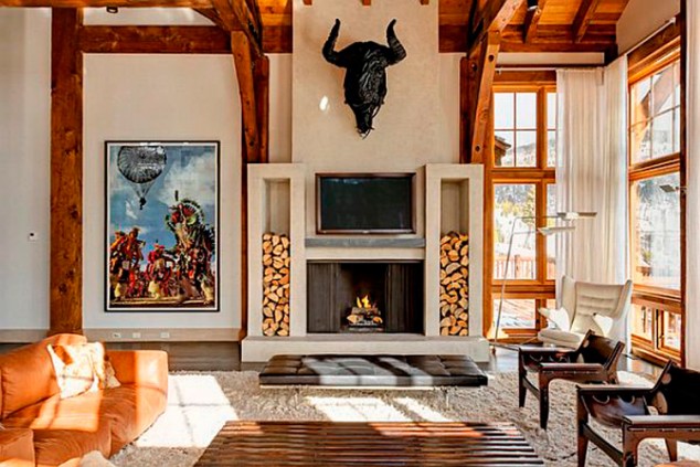 16 Brilliant Ideas How To Create Appealing Firewood Storage Space At Home beautiful living room safari setup 634x423 16 Brilliant Ideas How To Create Appealing Firewood Storage Space At Home