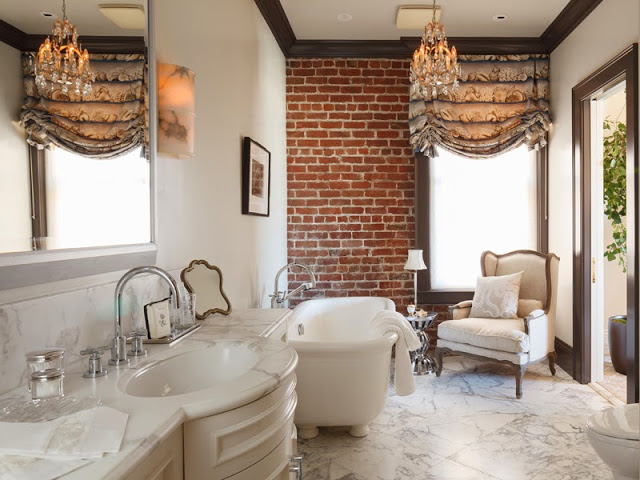 brick bathroom 15 Fascinating Accent Brick Walls In The Interior Design That Will Elevate Your Creativity
