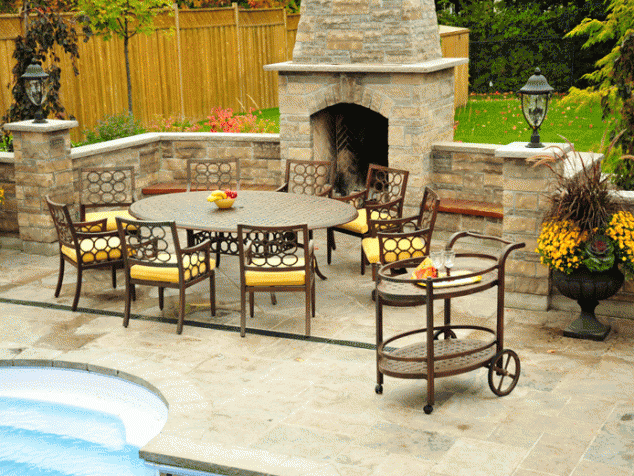 15 Magnificent Sunken Designs Ideas For Your Garden That Will Leave You At Awe cast aluminum furniture tenerife dining2 634x476 15 Magnificent Sunken Designs Ideas For Your Garden That Will Leave You At Awe