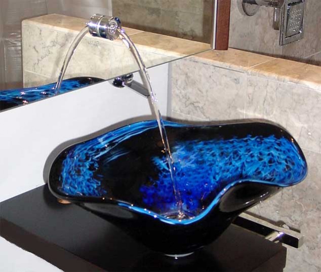 Turn Your Small Bathroom Big On Style With These 15 Modern Sink Designs nightdancesinkinstall 634x537 Turn Your Small Bathroom Big On Style With These 15 Modern Sink Designs