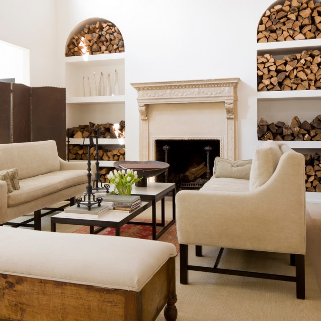 16 Brilliant Ideas How To Create Appealing Firewood Storage Space At Home traditional living room 634x634 16 Brilliant Ideas How To Create Appealing Firewood Storage Space At Home