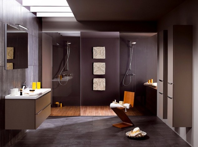 17 Extremely Modern Bathroom Designs That Exude Comfort And Simplicity Modern Bathroom Lighting Ideas with Designer Wall Hung Vanity Units and Square Wall Mirror 800x595 634x472 17 Extremely Modern Bathroom Designs That Exude Comfort And Simplicity