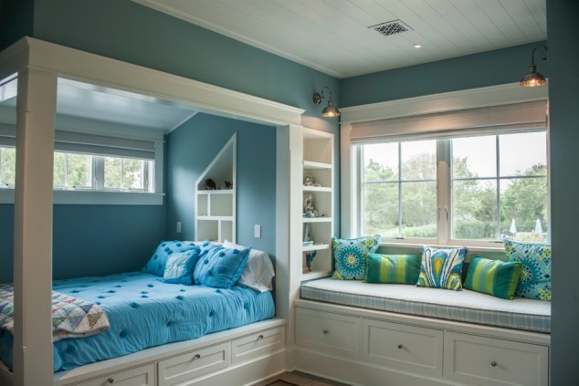 blue and green color schemes beach style kids with traditional 634x423 12 Ideas For Beds With Drawers To Get Extra Storage Space In Your Bedroom