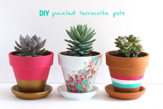 terracotta diy plants how to 634x423 13 Inspiring Projects That Use Mini Terracotta Pots