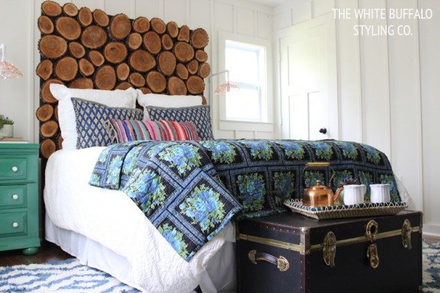 15 Fantastic DIY Home And Garden Wood Log Decorations 1446850608 wood headboard diy 634x422 15 Fantastic DIY Home And Garden Wood Log Decorations