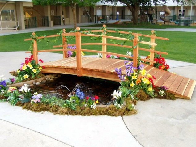 21 Brilliant Wooden Garden Bridges That Could Fill The Garden With Beauty And Charm 67 634x476 21 Brilliant Wooden Garden Bridges That Could Fill The Garden With Beauty And Charm