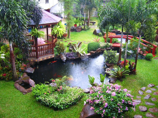 18 Lovely Ponds And Water Gardens For Your Backyard Beautiful Backyard Design Ideas 634x476 18 Lovely Ponds And Water Gardens For Your Backyard
