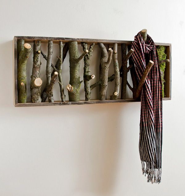 15 Fantastic DIY Home And Garden Wood Log Decorations Cabideiro madeira 2 15 Fantastic DIY Home And Garden Wood Log Decorations