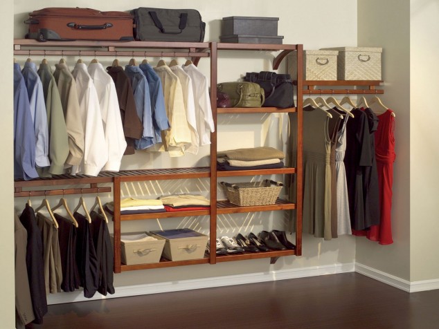 16 Useful Ideas For Better Closet Organization You Can Get Inspiration From bedroom interior ideas simple floating wooden shelves as well as walk in closet organization ideas also custom walk in closets charming walk in closet design ideas 634x476 16 Useful Ideas For Better Closet Organization You Can Get Inspiration From
