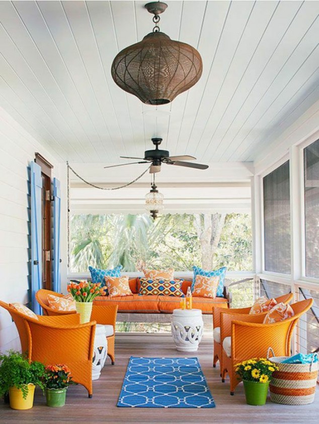 coole deko dekotipps wohnung dekorieren 634x844 16 Adorable Colorful Porch Designs For Creating A Welcoming Atmosphere