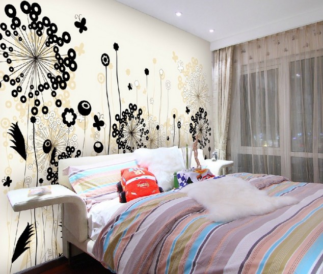 13 Vibrant Wall Designs To Beautify The Bedroom ravishing graffiti wall decor and remodel ideas 634x538 13 Vibrant Wall Designs To Beautify The Bedroom