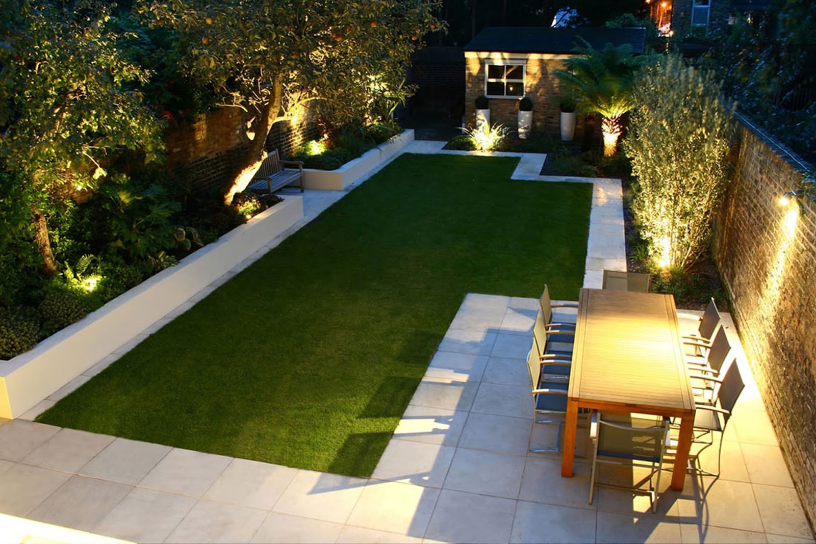 Exquisite-Modern-Garden-Design-with-Beautiful-Lightings-Endearing