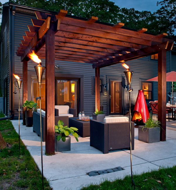 13 Fantastic Pergola Ideas To Get Inspiration From Snazzy pergola has a Medieval charm thanks to the fiery additions 13 Fantastic Pergola Ideas To Get Inspiration From