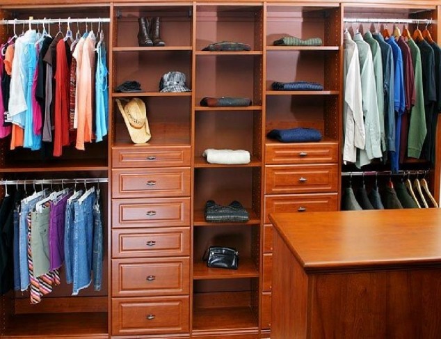closets to go his and her walk in closet organizers 171 634x487 16 Мodern Аnd Stylish His And Hers Walk In Closets