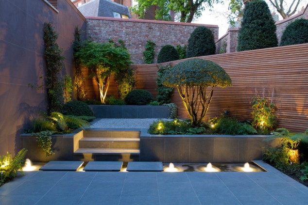 contemporary landscape 634x423 17 Inspiring Backyard Lighting Ideas