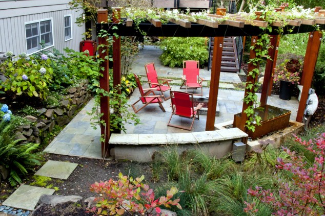 13 Fantastic Pergola Ideas To Get Inspiration From curved outdoor seating Landscape Contemporary with curved garden wall fire 634x423 13 Fantastic Pergola Ideas To Get Inspiration From